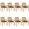 Image de vidaXL Chaises de jardin empilables avec coussins 8 pcs. Bois massif teck