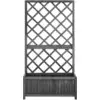 Image de vidaXL Treillis de jardin avec bac à fleurs Noir 70x30x135 cm Bois de sapin