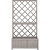 Image de vidaXL Treillis de jardin avec bac à fleurs Gris 70x30x135 cm Bois de sapin