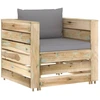 Image de vidaXL Ensemble salon de jardin 2 pièces avec coussins Vert Bois imprégné