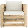 Image de vidaXL Ensemble salon de jardin 2 pièces avec coussins Vert Bois imprégné