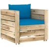 Image de vidaXL Ensemble salon de jardin 2 pièces avec coussins Vert Bois imprégné