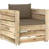 Image de vidaXL Ensemble salon de jardin 2 pièces avec coussins Vert Bois imprégné