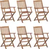 Image de vidaXL Chaises de jardin pliantes 6 pièces avec coussins en bois massif d'acacia