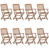 Image de vidaXL Klappbare Gartenstühle 8 Stk. mit Kissen Massivholz Akazie