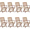 Image de vidaXL Klappbare Gartenstühle 8 Stk. mit Kissen Massivholz Akazie