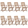 Image de vidaXL Klappbare Gartenstühle 8 Stk. mit Kissen Massivholz Akazie