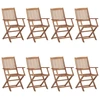 Image de vidaXL Klappbare Gartenstühle 8 Stk. mit Kissen Massivholz Akazie