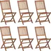 Image de vidaXL Chaises de jardin pliantes 6 pièces avec coussins en bois massif d'acacia