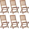 Image de vidaXL Chaises de jardin pliantes 6 pièces avec coussins en bois massif d'acacia