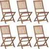 Image de vidaXL Chaises de jardin pliantes 6 pièces avec coussins en bois massif d'acacia