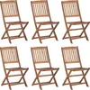 Image de vidaXL Chaises de jardin pliantes 6 pièces avec coussins en bois massif d'acacia