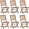 Image de vidaXL Chaises de jardin pliantes 6 pièces avec coussins en bois massif d'acacia