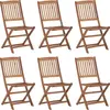 Image de vidaXL Chaises de jardin pliantes 6 pièces avec coussins en bois massif d'acacia