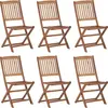 Image de vidaXL Chaises de jardin pliantes 6 pièces avec coussins en bois massif d'acacia