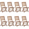 Image de vidaXL Klappbare Gartenstühle 8 Stk. mit Kissen Massivholz Akazie