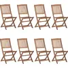 Image de vidaXL Klappbare Gartenstühle 8 Stk. mit Kissen Massivholz Akazie