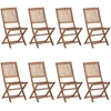 Image de vidaXL Klappbare Gartenstühle 8 Stk. mit Kissen Massivholz Akazie
