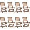Image de vidaXL Klappbare Gartenstühle 8 Stk. mit Kissen Massivholz Akazie
