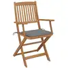 Image de vidaXL Klappbare Gartenstühle mit Kissen 8 Stk. Massivholz Akazie