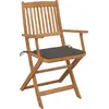 Image de vidaXL Klappbare Gartenstühle mit Kissen 8 Stk. Massivholz Akazie