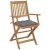 Image de vidaXL Klappbare Gartenstühle mit Kissen 8 Stk. Massivholz Akazie