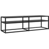 Image de vidaXL Armoire TV noire 140x40x40,5 cm verre trempé