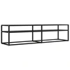 Image de vidaXL Armoire TV noire 160x40x40,5 cm verre trempé