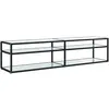 Image de vidaXL Armoire TV blanc imitation marbre 180x40x40,5 cm verre trempé