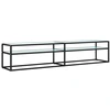 Image de vidaXL Armoire TV blanc imitation marbre 200x40x40,5 cm verre trempé