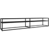 Image de vidaXL Armoire TV noire imitation marbre 220x40x40,5 cm verre trempé