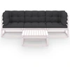 Image de vidaXL Ensemble salon de jardin 4 pièces avec coussins pin massif