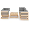 Image de vidaXL Ensemble salon de jardin 6 pièces avec coussins pin massif