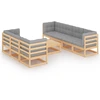 Image de vidaXL Ensemble salon de jardin 8 pièces avec coussins pin massif