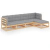 Image de vidaXL Ensemble salon de jardin 5 pièces avec coussins pin massif
