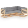 Image de vidaXL Ensemble salon de jardin 4 pièces avec coussins pin massif