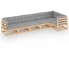 Image de vidaXL Ensemble salon de jardin 6 pièces avec coussins pin massif