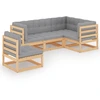 Image de vidaXL Ensemble salon de jardin 5 pièces avec coussins pin massif