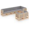 Image de vidaXL Ensemble salon de jardin 8 pièces avec coussins pin massif