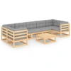Image de vidaXL Ensemble salon de jardin 8 pièces avec coussins pin massif