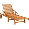 Image de vidaXL Bains de soleil 2 pièces avec coussins en bois massif d'acacia