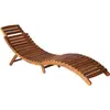 Image de set de 2 chaises longues et 1 table en acacia avec revêtement en bordeaux