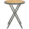 Image de vidaXL Table d'appoint Gris 60 cm Poly rotin et bois massif d'acacia