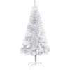 Image de vidaXL Arbre de Noël artificiel éclairage & boules argent 120 cm