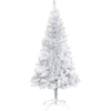 Image de vidaXL Arbre de Noël artificiel éclairage & boules argent 150 cm