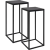 Image de vidaXL Tables d'appoint 2 pcs. noir acier