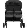 Image de vidaXL Poussette jumelle gris foncé acier