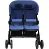 Image de vidaXL Poussette jumelle bleu marine acier