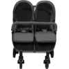 Image de vidaXL Poussette jumelle gris foncé et noir acier