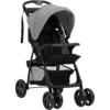 Image de vidaXL Poussette 2 en 1 Gris clair et noir Acier